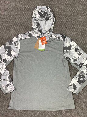 Simms Bugstopper Solarflex Hoody Hoodie Mens Medium Cinder Gray Camo Hiking